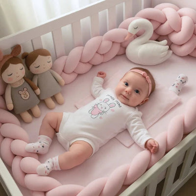 Tour de lit Tressé | Rose - Création Bébé-Maman
