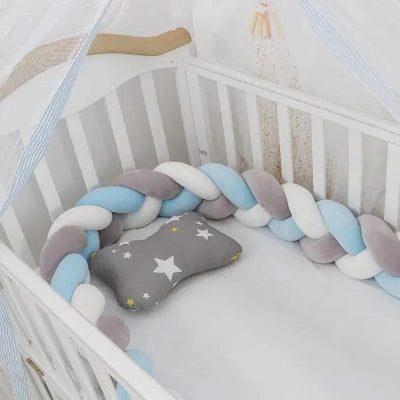 Tour de lit Tressé | Bleu - Création Bébé-Maman
