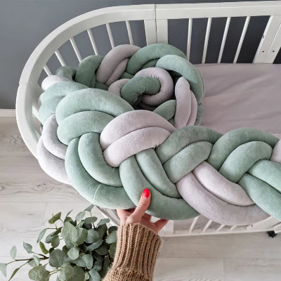 tresse de lit bébé double vert blanc