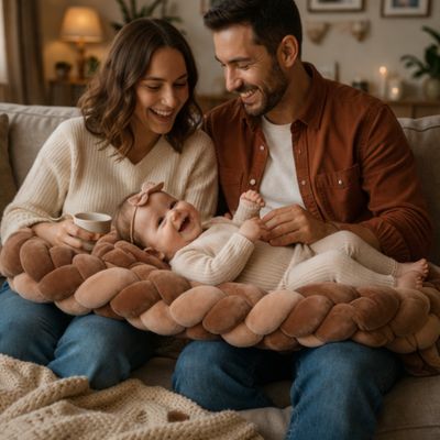 tresse-de-lit-bébé-coussin-papa-maman-bébé