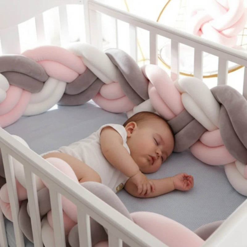 tresse de lit bébé double protège bébé dort
