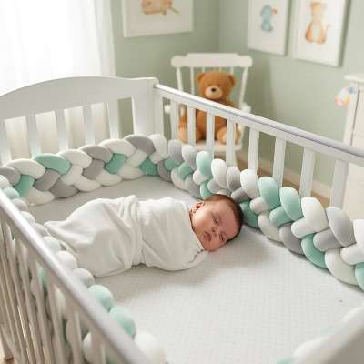 tresse de lit protège bien bébé qui dort emmailloté
