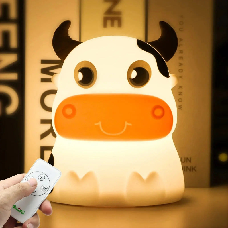 veilleuse à LED vache câline et télécommande