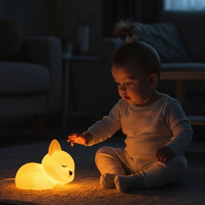 veilleuse renard doux touché