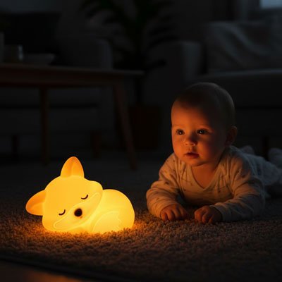 veilleuse renard illumine bébé