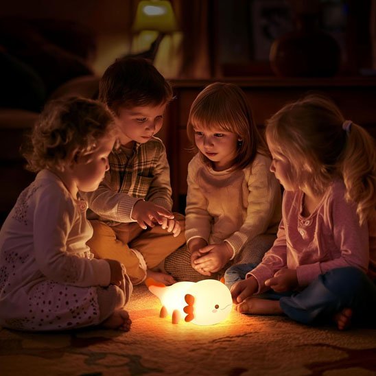 Veilleuse bébé avec amis