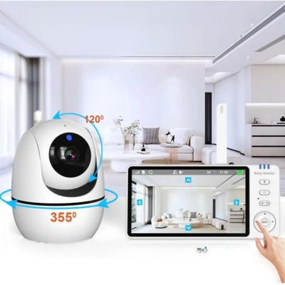 video babyphone pivote sur 360°